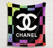 Rainbow Checker Chanel Flannel Throw Blanket  Chanel Inspired Luxury Wall Decor IMG_7284